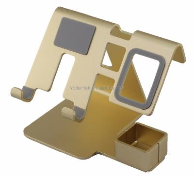 China Waterproof Desktop Aluminum Mobile Phone Holder Stand Mini Flat Metal Mobile Phone Bracket for sale