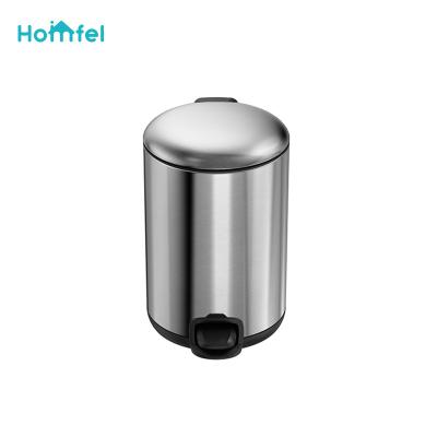 China 3L 5L 12L 20L 30L Steel Round foot operated trash can for Home Bathroom Kitchen for sale