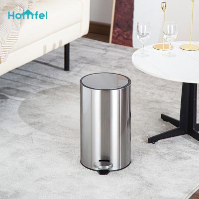 China Fingerprint Proof Pedal Trash Bin , Metal Kitchen Trash Can With Foot Pedal for sale