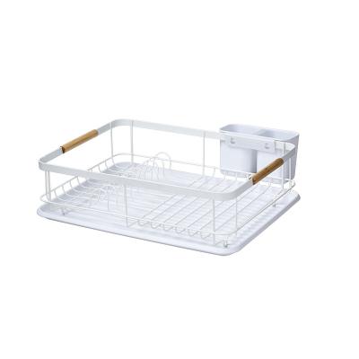 China Metal Kitchen Bowl Drying Dish Rack With Detachable Plastic Drip Tray Customized Logo for sale