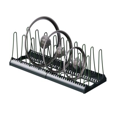 China Standing Type Expandable Pot Lid Holder , Kitchen Pot Rack Organizer for sale