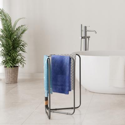 China Bathroom Metal Foldable Towel Holder Freestanding Removable Design Household for sale