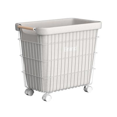 China Customized Square Metal Laundry Basket , Rolling Metal Laundry Hamper for sale