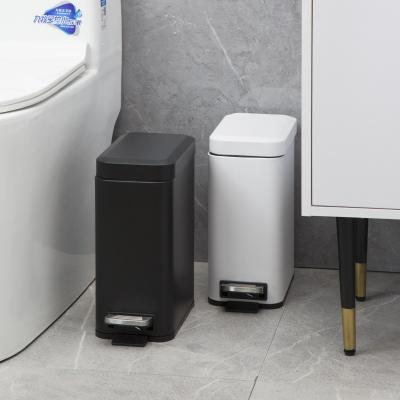 China Style Rolling Cover Type Pedal Trash Bin Bathroom 5L Trash Can Foot Operated for sale