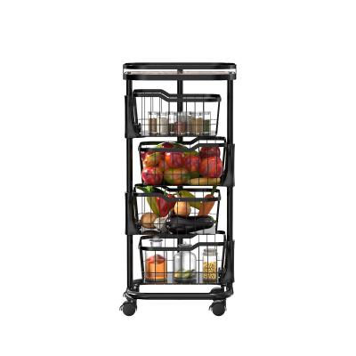 China Standing Type Metal Storage Cart Organizer Trolley Cart For Functional Design for sale