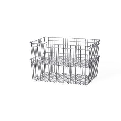 China Stackable Metal Wire Baskets For Storage , Household Metal Mesh Storage Baskets for sale