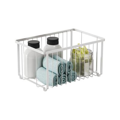 China Metal Bathroom Inside Cabinet Shelf Basket Rack For Modern Household Organization for sale