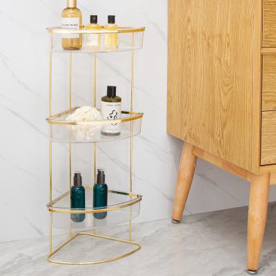 China Triple Tier Metal Bathroom Shower Caddy ，Corner Metal Shower Shelf Standing for sale