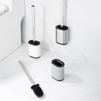 China TPR 2.0 Stainless Steel Toilet Cleaning Brush And Holder Set Modern Design for sale