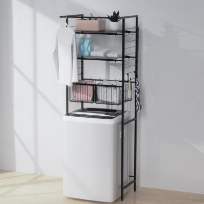 China Pull Out Expandable 3-Tier Laundry Room Shelf Over The Washing Machine Storage Rack Space Saver Shelving Units With Rod for sale