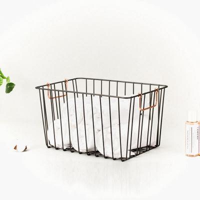 China Baño organizador de cestas multifuncional organizador de cajones hogar Cesta de metal con mango para artículos diversos en venta