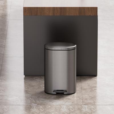 China Soft Close Pedal Bin 30L Stylish Oval Stainless Steel Household Trash Bin With Anti-Fingerprint Rectangular Dust Bin for sale