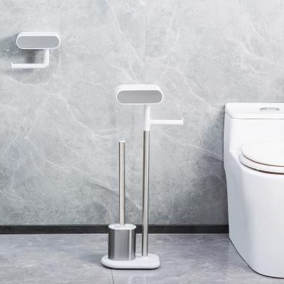 China Superficie del soporte acabado de acero inoxidable soporte de cepillo de aseo duradero conjunto y TPR compacto soporte de papel de baño en venta