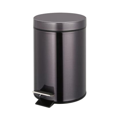 China Sustainable Rolling Cover Type Stainless Steel Trash Can with Foot Pedal and Sustainable Design 3L/5L/8L/12L/20L/30L for sale