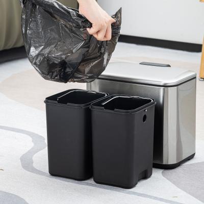 China 2 Compartment Stainless Steel Foot Pedal Bin The Ultimate Solution for Household Recycling 3L*2 for sale