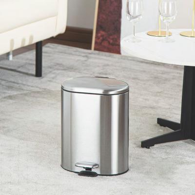 China rounded rectangle trash can Pedal Trash Can for Household Kitchen Waste Bin Stainless Steel Big Capacity for sale