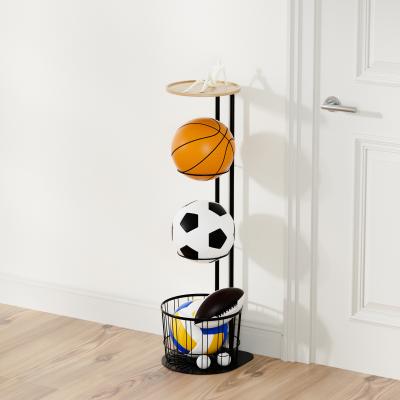 China Household Multifunction Porch Organizer Behind Door Sports Equipment Storage Rack Ball Rack for sale