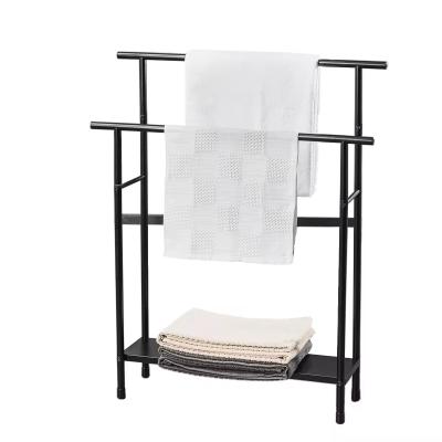 Cina metallo da bagno domestico in piedi rimovibile FOLDABLE COMPACT FREESTANDING TOWEL HOLDER in vendita