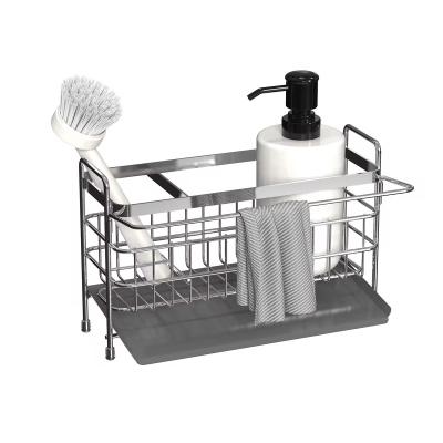 China Kitchen Brush Dishcloth Storage Rack Multifunctional Sink Rack Sponge Dishcloth Holder Sink Organiser for sale