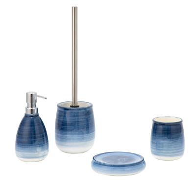 China Ceramic Bathroom Accessories Set Foam Soap Dispenser Toothbrush Holder Soap Dish for sale