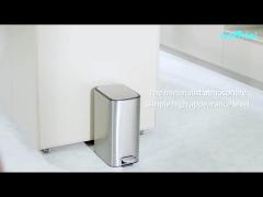 11.5L stainless steel rectangle trash can household trash bin step trash can