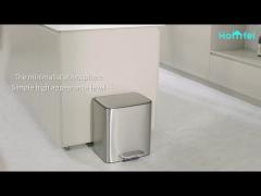 11.5L*2 rectangle stainless steel recycle bin 2 compartment trash can