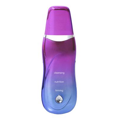 China New Portable Colorful Handheld Face Skin Scrubber Beauty DEEP CLEANING Machine Peeling Exfoliator Stainless Steel Ultrasonic Skin Scrubber for sale