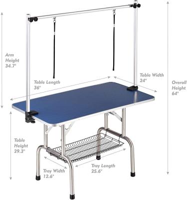 China Durable Heavy Duty Portable Snagging Drying Table Dog Cleaning Mesh Tray Height Adjustable Pet Grooming Table for Large Dogs for sale