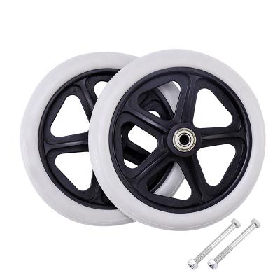 China Wheelchair 6 Inch Solid PU Wheel Replacement For Wheelchairs, Rollators, Small Walkers Wheelchair Wheels for sale