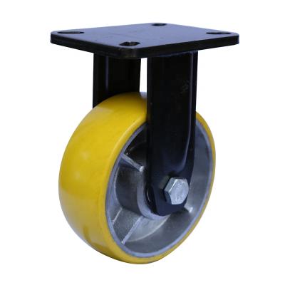 China Industry Mechanical Swivel Plate Customized Rigid Polyurethane 2 Ton Heavy Duty Caster Wheels Extra Heavy Duty PU Caster for sale