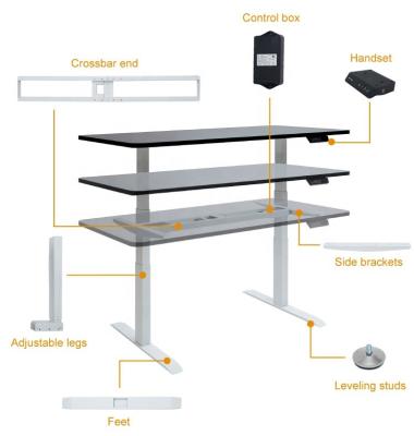 China Lifting (Height) Frame Adjustable Height Adjustable Computer Desk Standing Desk for sale