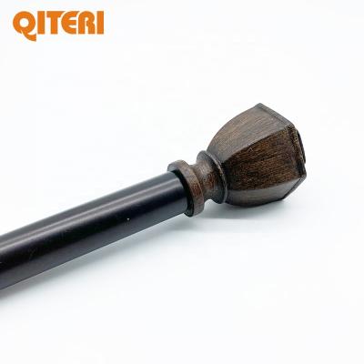 China Fascinating Design QITERI-Wood Grain Design Window Curtain Rod Simple Classic Home Accessory for sale