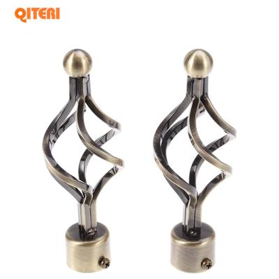 China Fascinating 2 Pcs Rome Pole Window Curtain Rod Rod End Decoration For Bedroom Living Room 28mm (Bronze) for sale