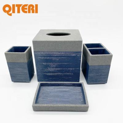 China Sustainable QITERI-resin material and stocked feature bathroom sets simple classic design for sale