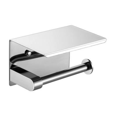 China Modern Chrome Polished Bathroom Accessories Toilet Paper Holder With Phone Toilet Paper Holder for sale