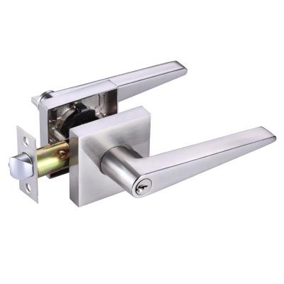 China Modern Wholesale Hardware Zinc Interior Door Lever Lock Handle Bronze Lock for sale