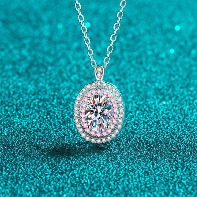 China 925 Sterling Silver 925 Sterling Silver Fashion Jewelry Necklaces Women's Moissanite Diamond Necklace Pendant for sale