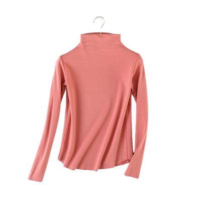 China High End New Listing Breathable Seamless Comfortable Long Sleeves Women's High Collar T-Shirt for sale