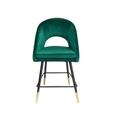 China Cheap Bar Stool Upholstered Modern Luxurious Barstool Bar Chair Lounge Stool Velvet Modern Upholstered for sale