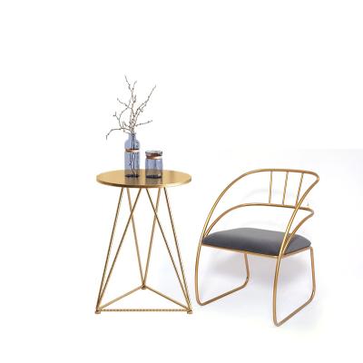 China Nordic Modern Gold Dining Chair Cafe Chair Metal Restaurant Dining Chair for sale