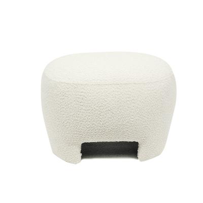 China Round Modern Short Pouf Stool Fabric Fur Stools Animal Pouf Stool for sale