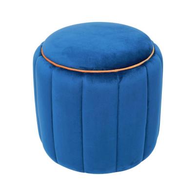 China Laynsino Round High Quality Velvet Foot Stools Living Room Furniture Round Stool Pouf for sale