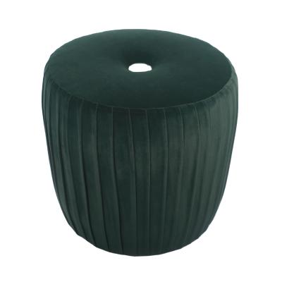 China Laynsino Home Furniture Green Velvet Round Stools Living Room Puff Stool Convertible Ottoman for sale