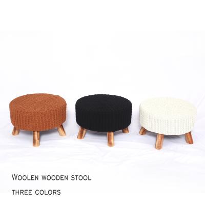 China Knitting Wooden Leg Low Laynsino Living Room Stool Cheap Knitting Round Stool For Kid for sale