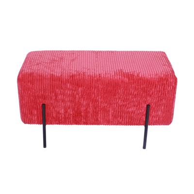 China Laynsino Foldable Lounge Bench Velvet Stool Comfortable Modern Square Bench for sale