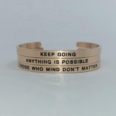 China Fashion High Polished Stainless Steel Custom Authorized Elevating Message Bracelet for sale