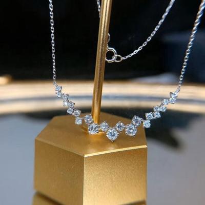 China Fashionable Wholesale Fork Setting Cubic Zircon Smile Shape Big Gemstones Elegant Necklace for sale