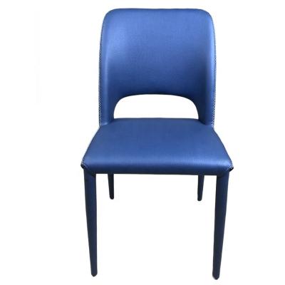 China Free Sample Nordic Home Decoration Leather PU Modern Dining Chair Set 4 Blue Dining Chairs For Restaurant for sale