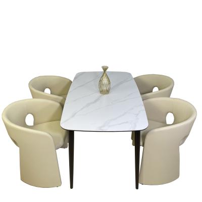 China Modern White Marble Stainless Steel Dining Table Leg Base Dining Room Furniture Set (Other) Free Sample Adjustable for sale