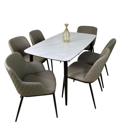 China (Other) adjustable modern dining table sets 6 chairs dining table and dining chair set for sale